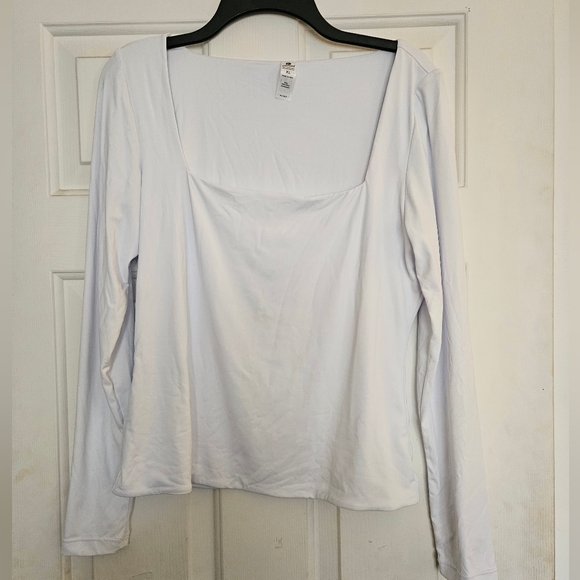 NWOT90 Degree By Reflex White Square Neck Blouse XL - Picture 1 of 4